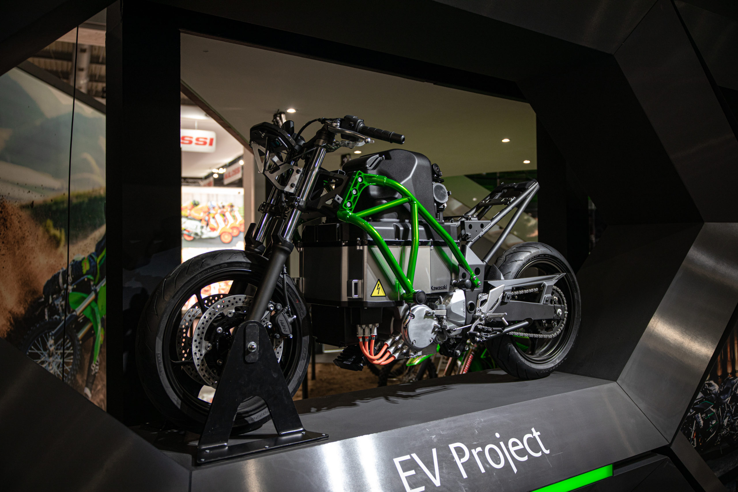 Kawasaki electric motorcycle concept at the 2019 EICMA show in Milan