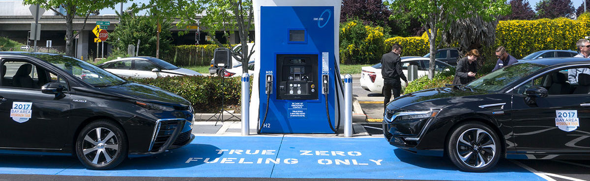 A hydrogen filling station in California
