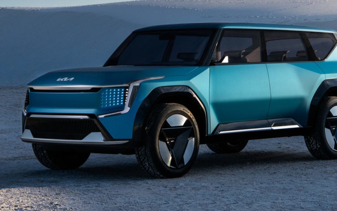Kia’s EV9 Concept has hiding steering wheel, solar panels