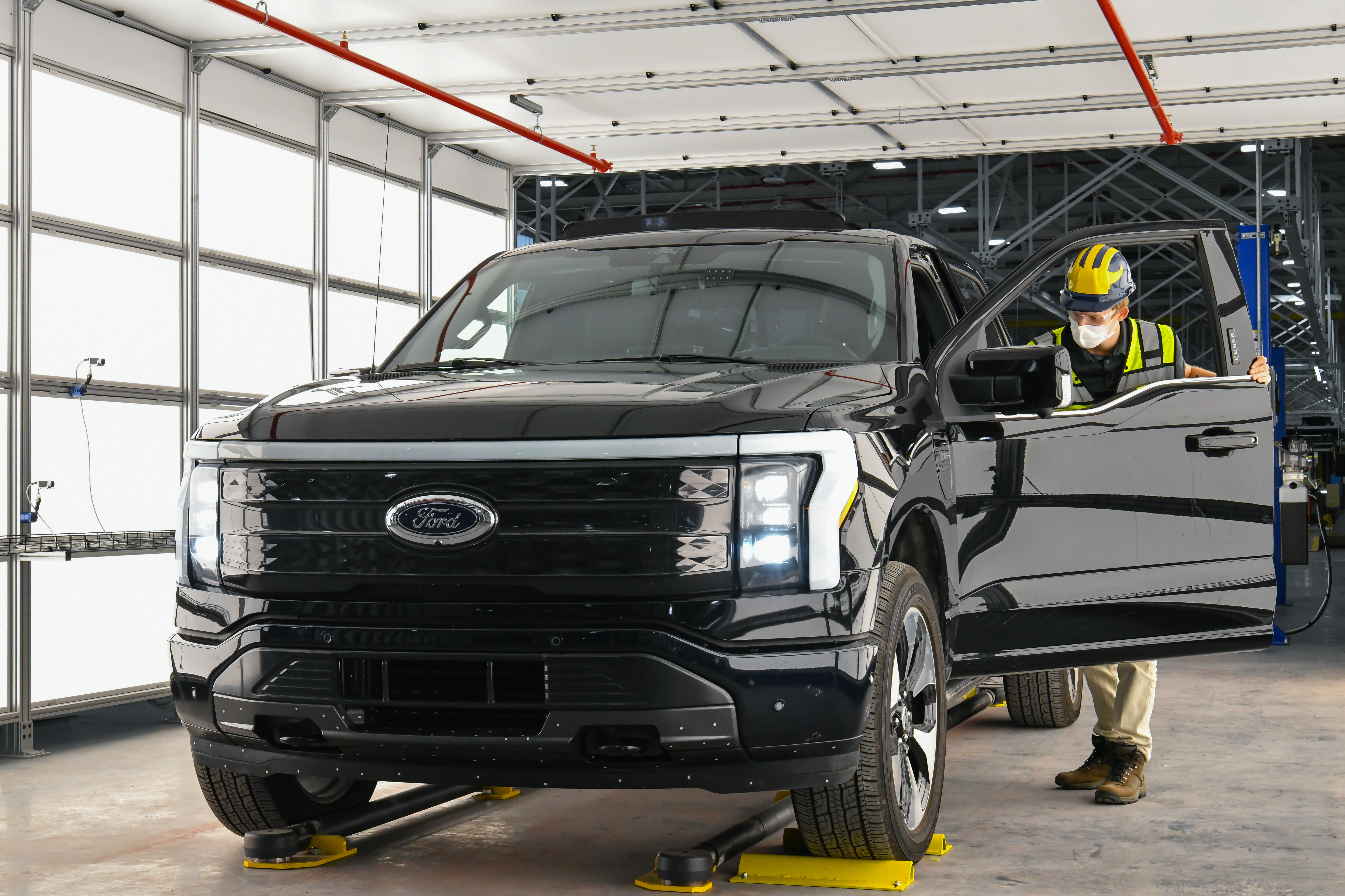 Ford is planning to nearly double production capacity of the all-electric F-150 Lightning™ pickup to 150,000 vehicles per year at the Rouge Electric Vehicle Center in Dearborn, Michigan, to meet soaring customer demand.