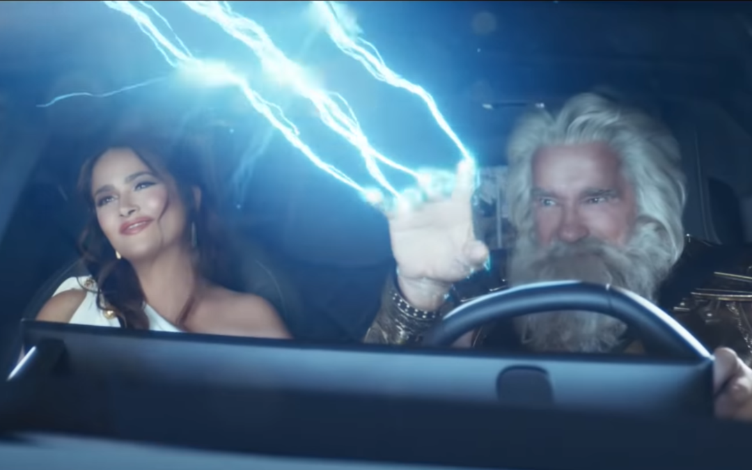 Schwarzenegger, Hayek electrify BMW EV Super Bowl ad