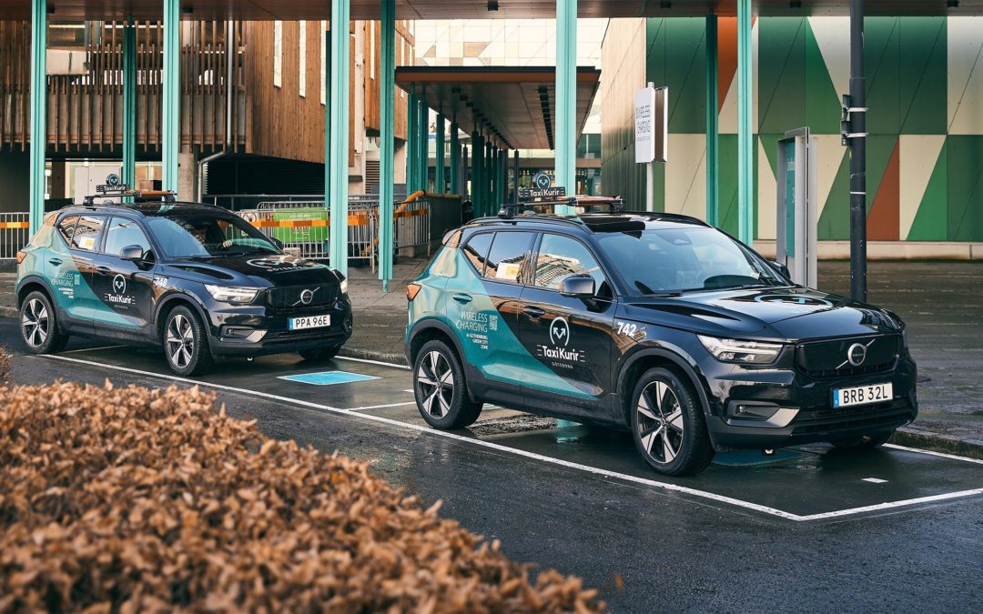 XC40 Recharge taxis testing wireless charging in Sweden