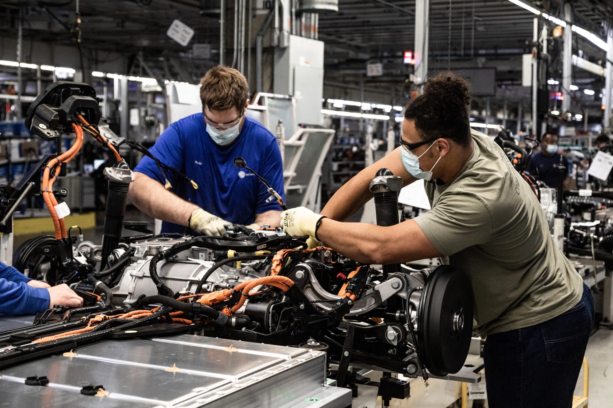 Assembly of Volkswagen’s ID.4 electric SUV at Volkswagen’s Chattanooga, TN, facilities