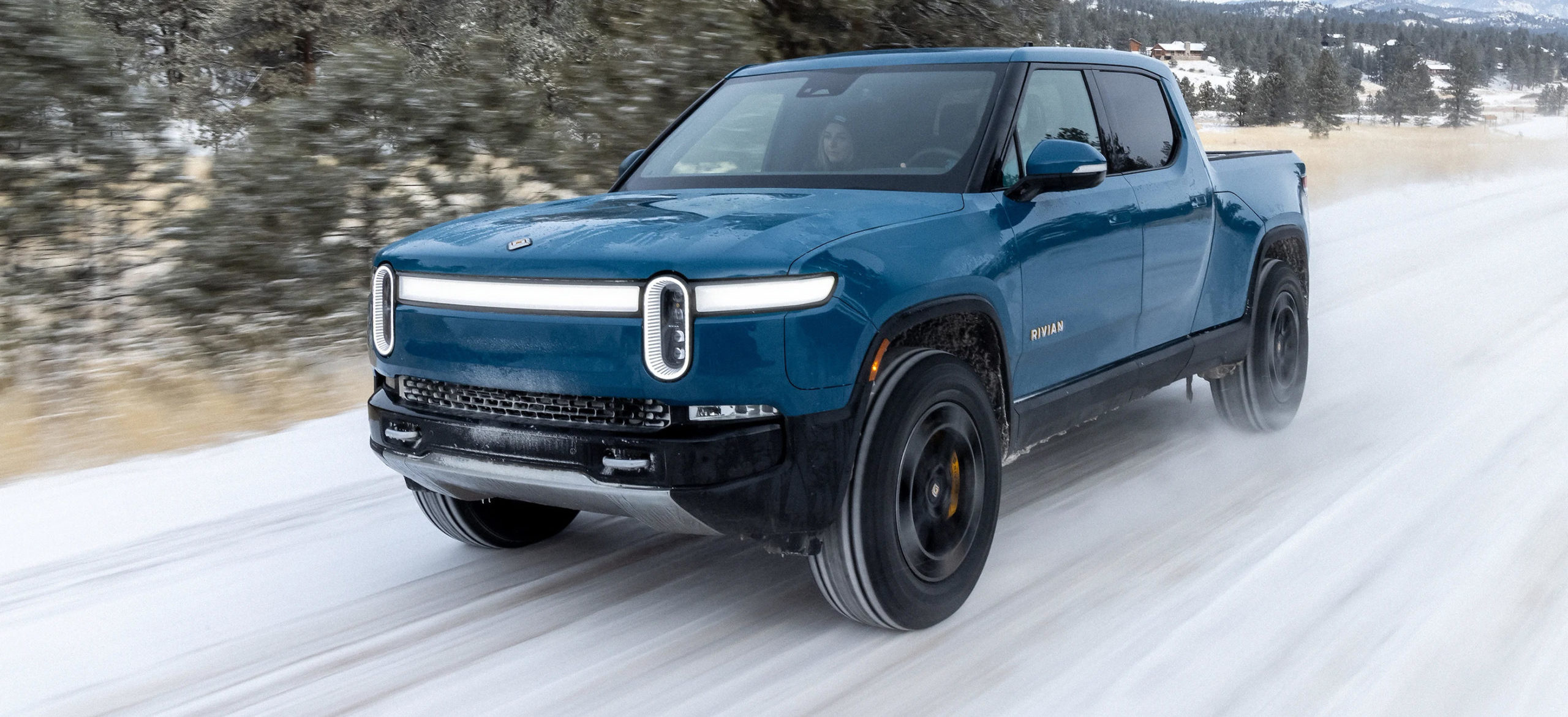 Rivian R1T with Snow Mode