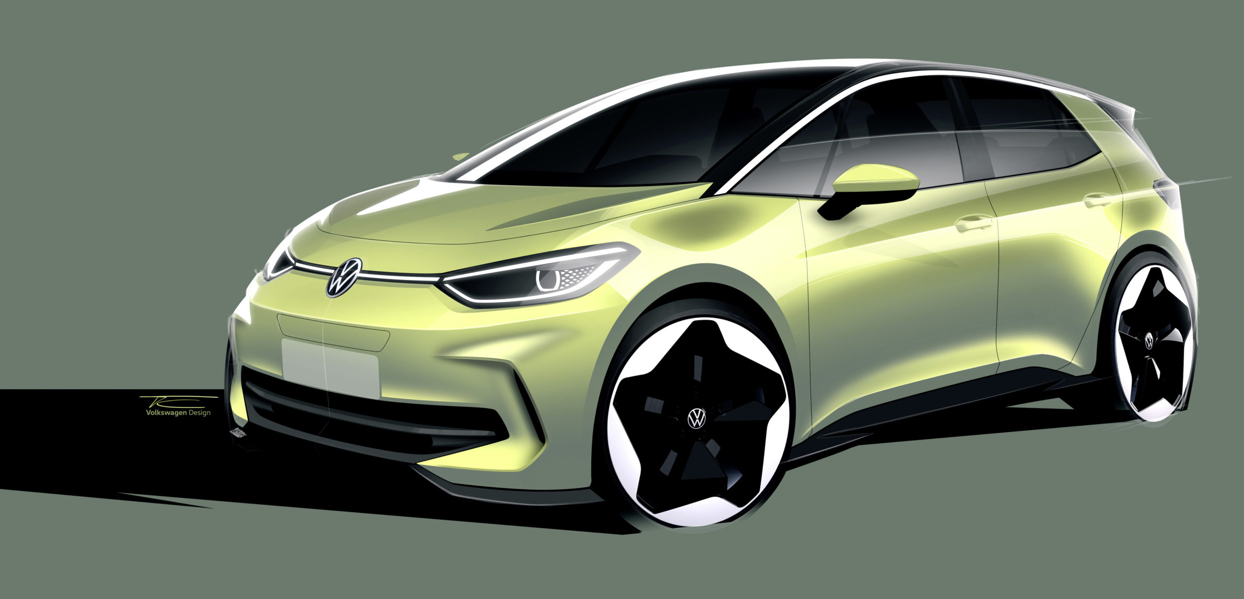 Design sketch of the 2023 Volkswagen ID. 3