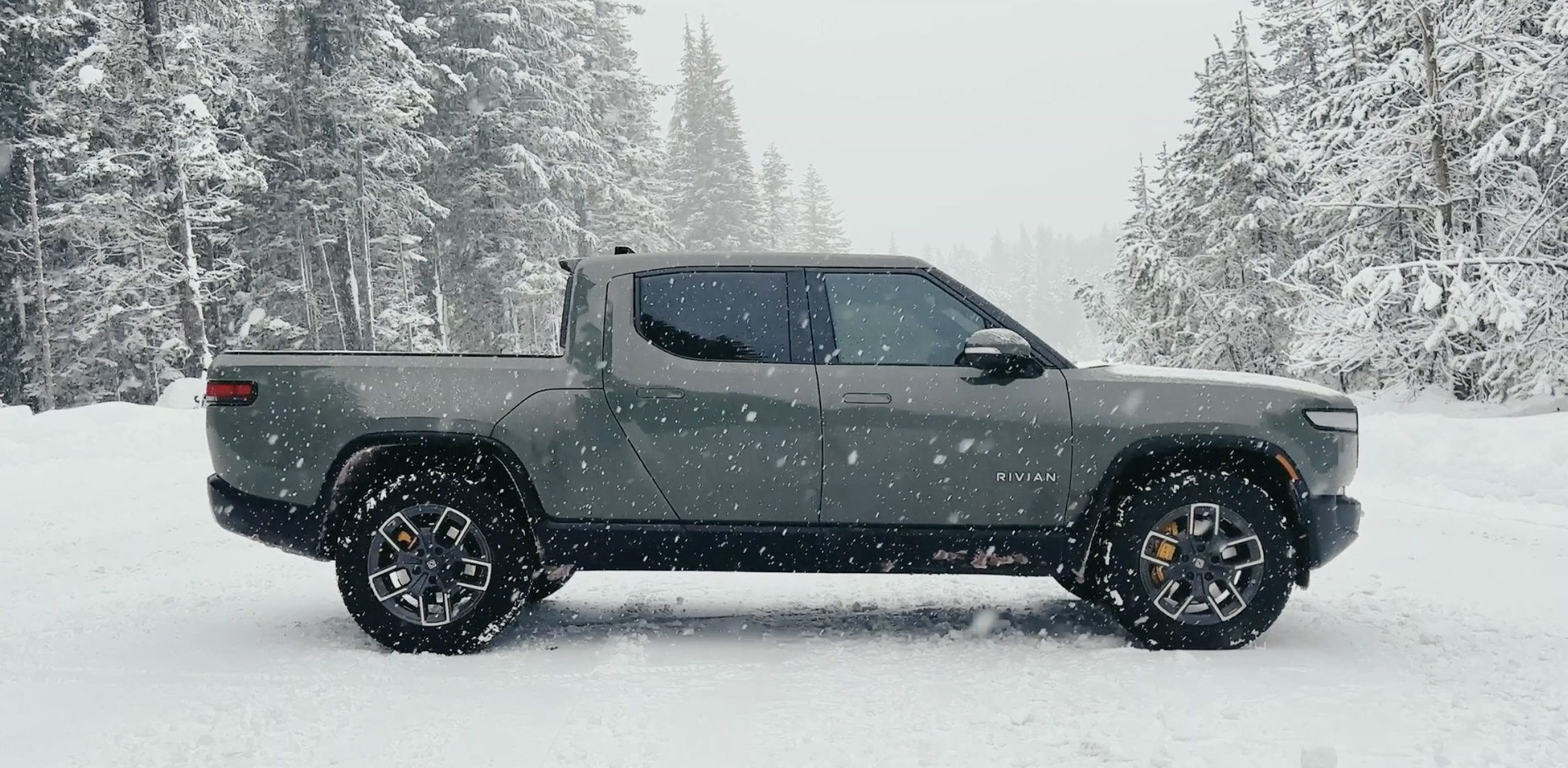 Rivian R1T with Snow Mode