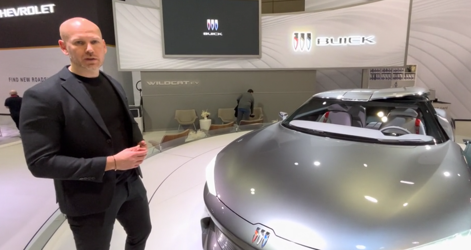 Kevin Nougarede, Buick's design manager, takes a walk around the Buick Wildcat concept at the Canadian International Auto Show in Toronto