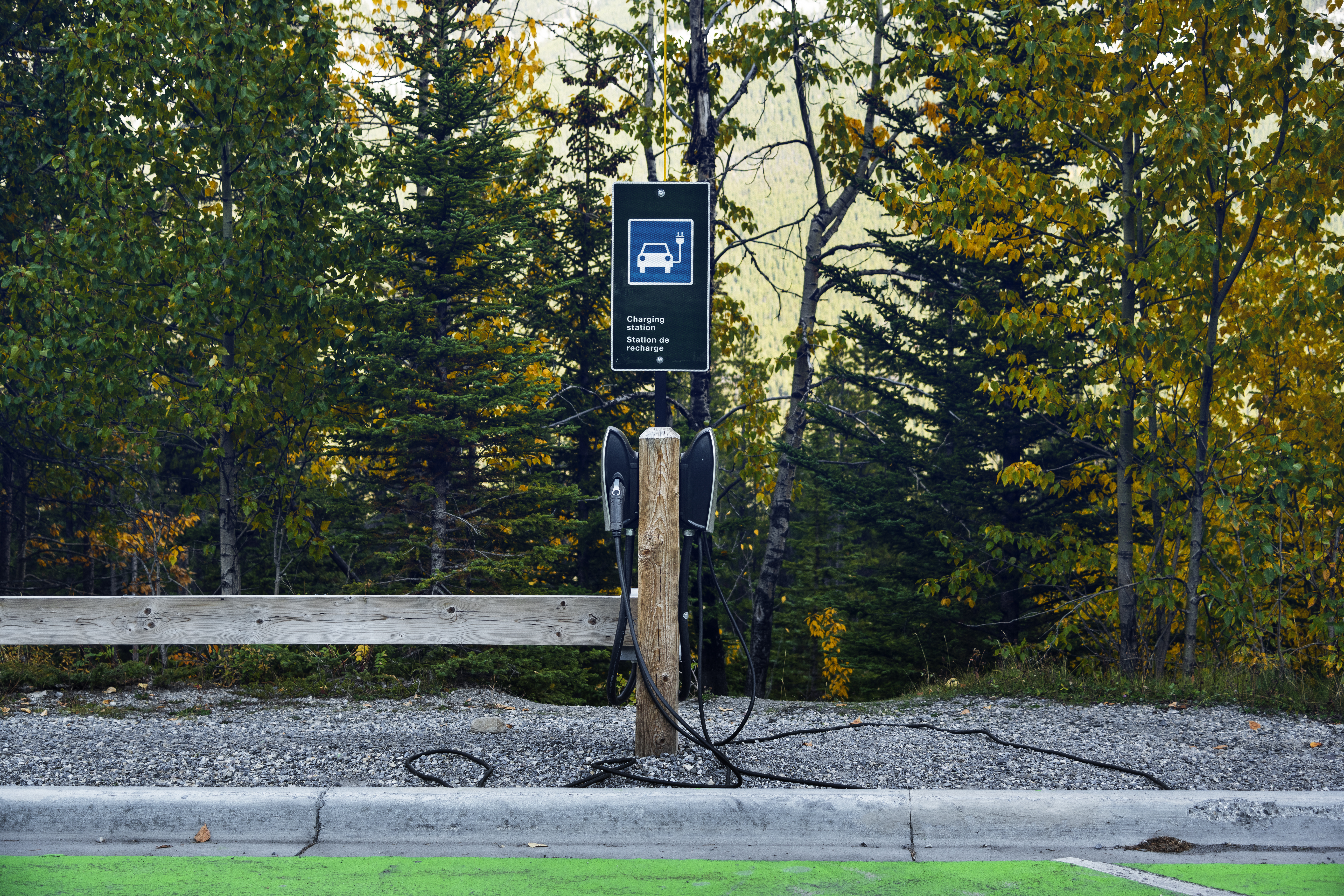 A lonely EV charging station