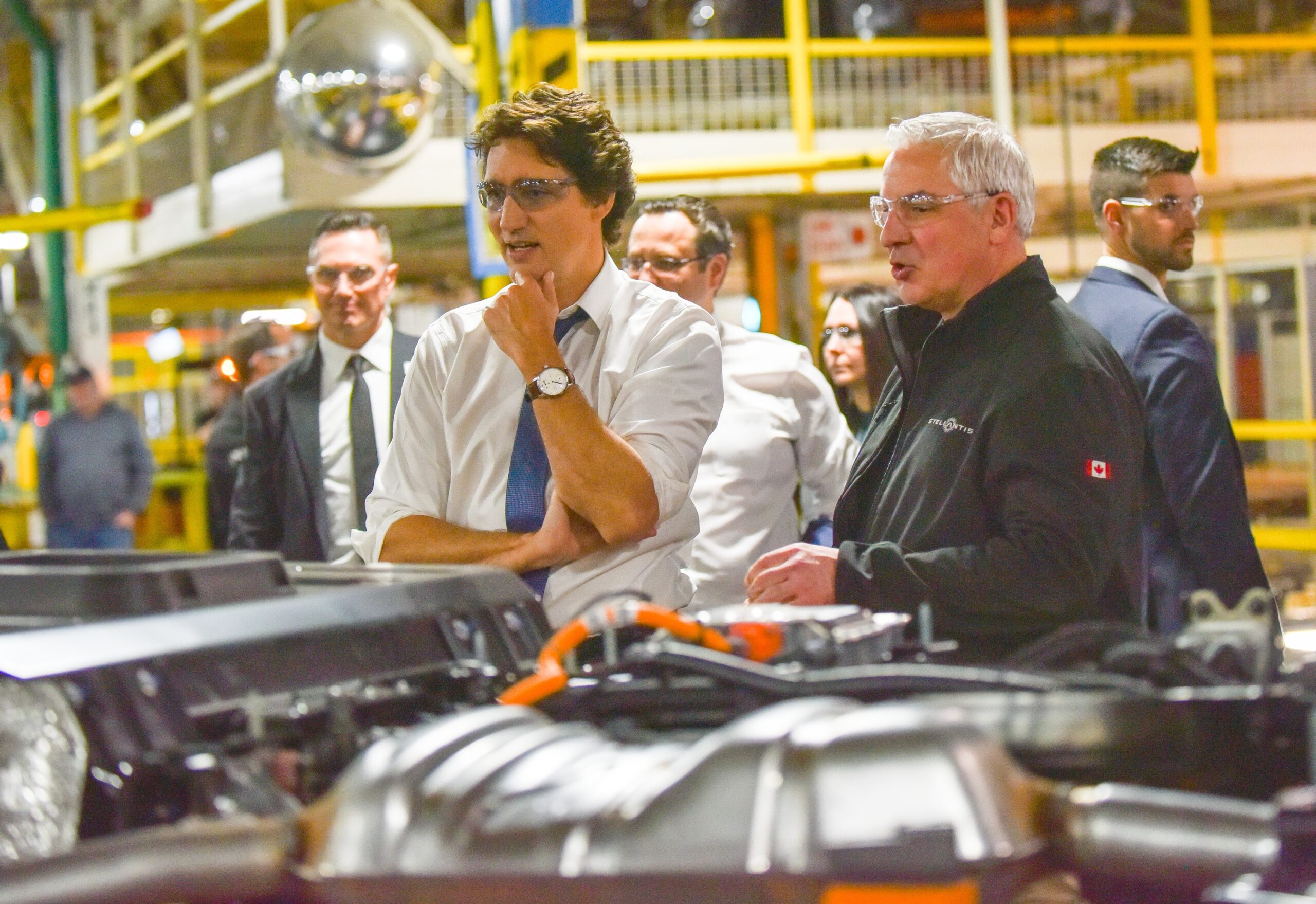 Canadian Prime Minister Justin Trudeau visited the Stellantis Windsor Assembly Plant on Jan. 17, 2023.