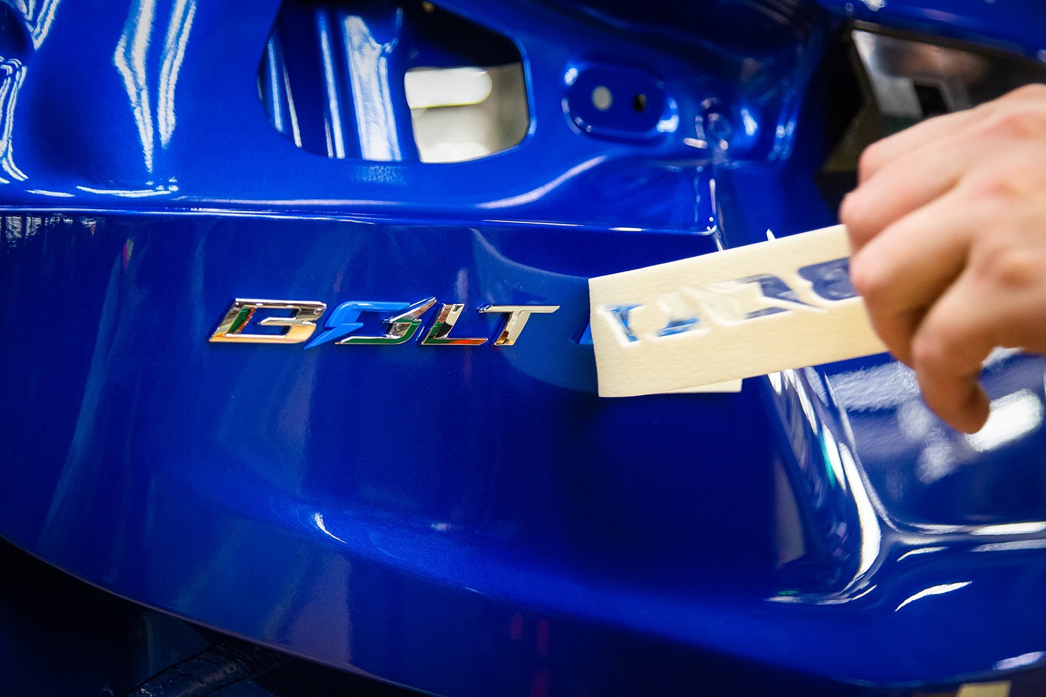 A teaser shot of the next-generation Chevrolet Bolt