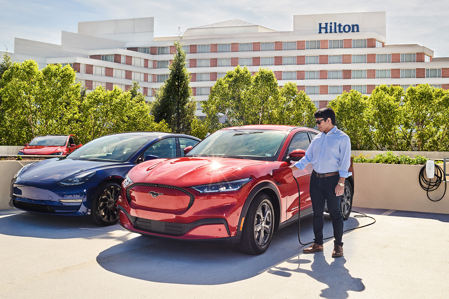Tesla wall chargers will be coming to 2,000 Hilton hotels across North America