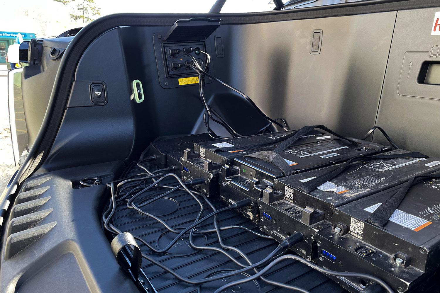 Max Rastelli uses a Ford F-150 Lightning with Pro Power Onboard for charging the scooter batteries of his business, HFX eScooters.